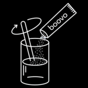 Pour into 8 oz of water and stir well.